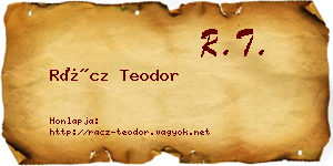 Rácz Teodor névjegykártya